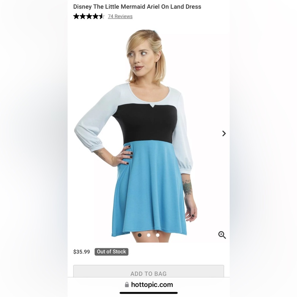 Hot Topic Disney Ariel on Land Dress Halloween Dress-Up